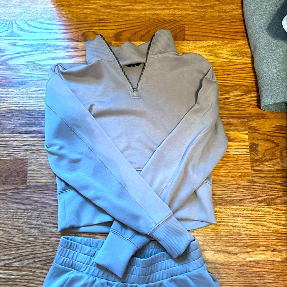 Two piece Sweat suit in Tan color